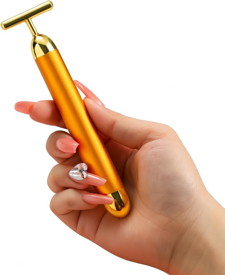 24K Gold Energy Beauty Bar Electric Facial Massage Roller